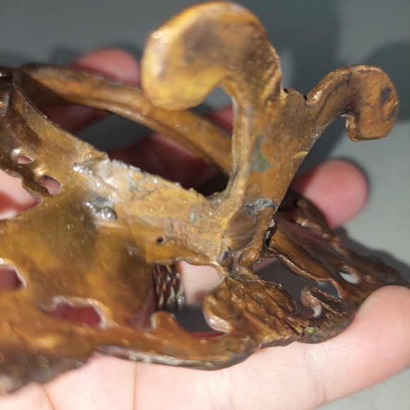 Antique VTG Metal Picture Frames lot of 3 Ornate Heavy Cast Iron 3 x 4 - Picture 4 of 8